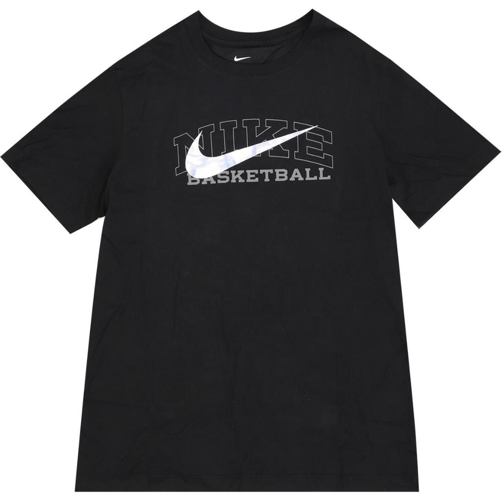 Nike Solid Color Large Logo Print Crew Neck T-Shirt Men Tops Black DR7643-010