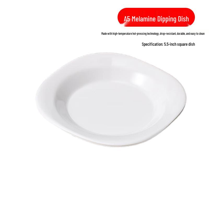 A5 Melamine 5.5-inch Square Condiment Dishes, Set of 5