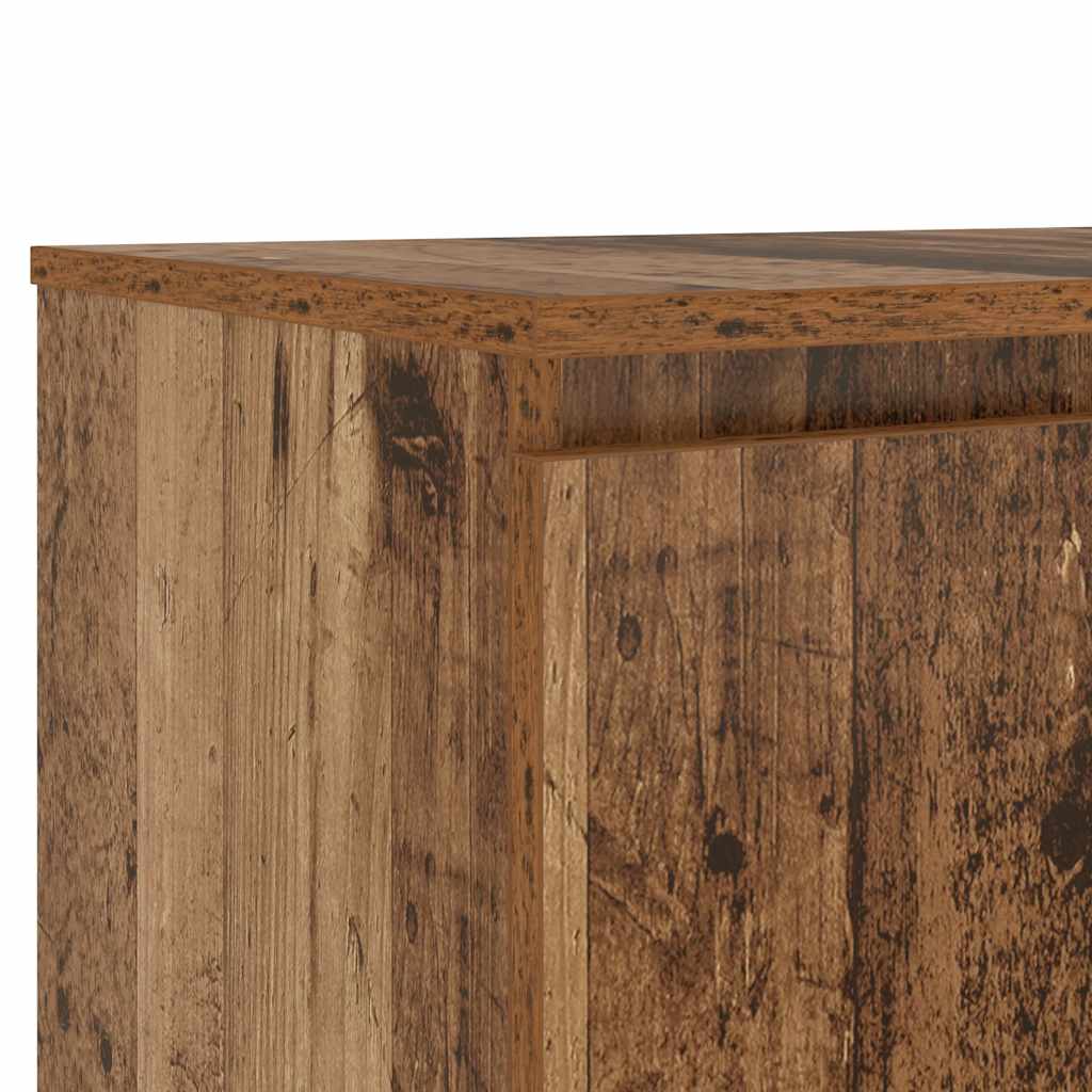 TV Stand with LED Lights Rustic Wood Look 140 x 40 x 36 cm