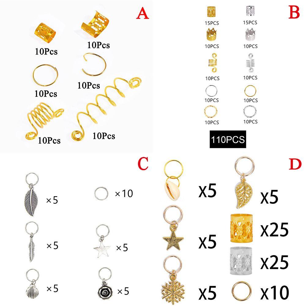 Pcs Clips Gold Tubes Jewelry Braids Beads Hair Decorations Hair Cuffs African Dreadlocks Hair Braid