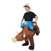 Nafukovací kostým býka pre dospelých Zábavný nafukovací kostým jazdca na býkovi s ventilátorom na Halloweensku Cosplay Párty Oblečenie Hračka