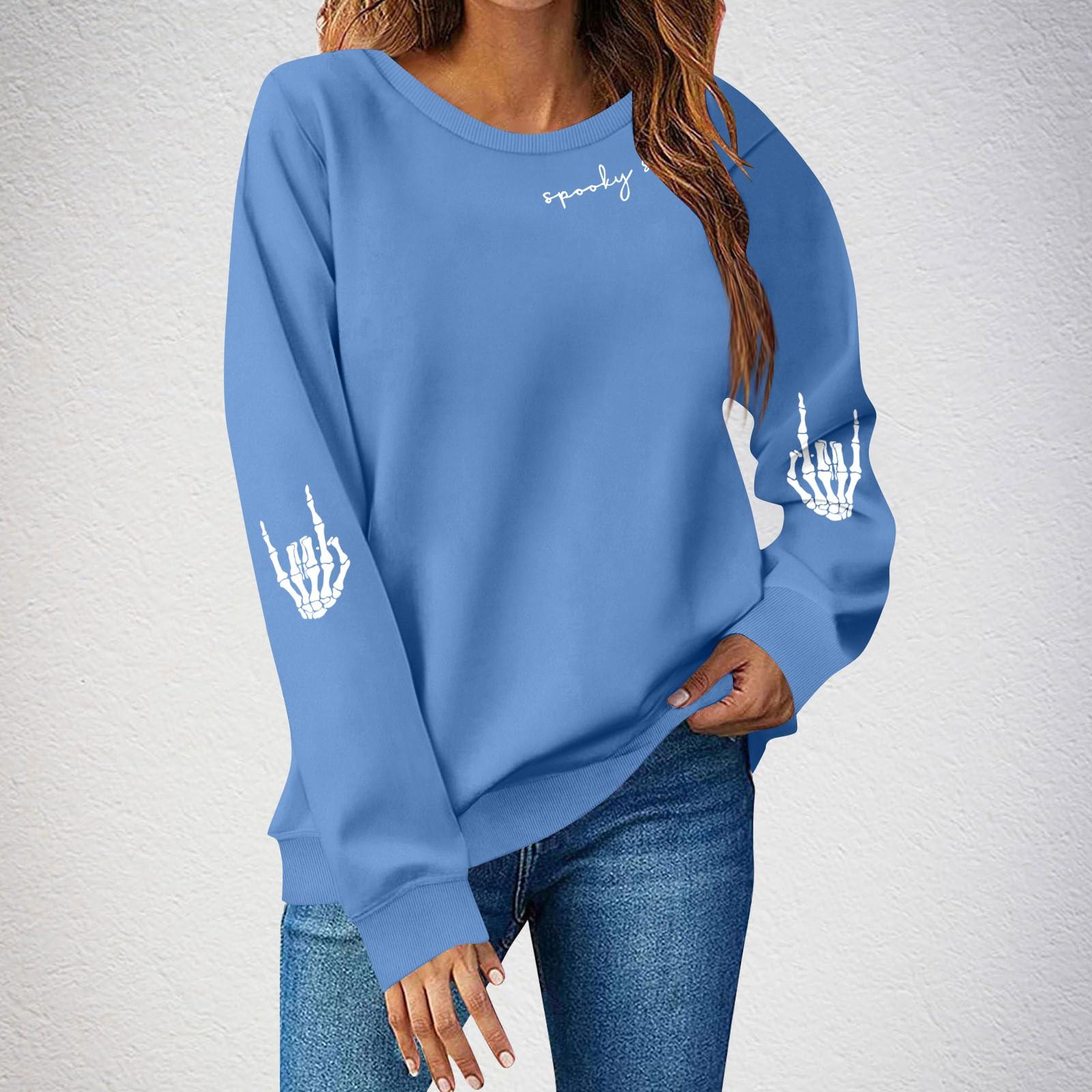 

Женский свитшот с длинным рукавом Повседневный комфортный Свободный Легкий Женский свитшот M синий