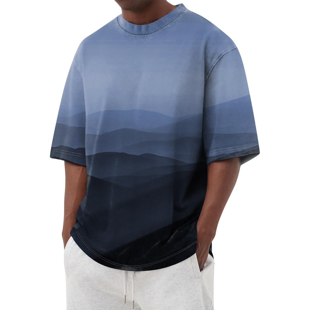 Summer Men's Popular T-shirt Printed Round Neck Short Sleeve T-shirt