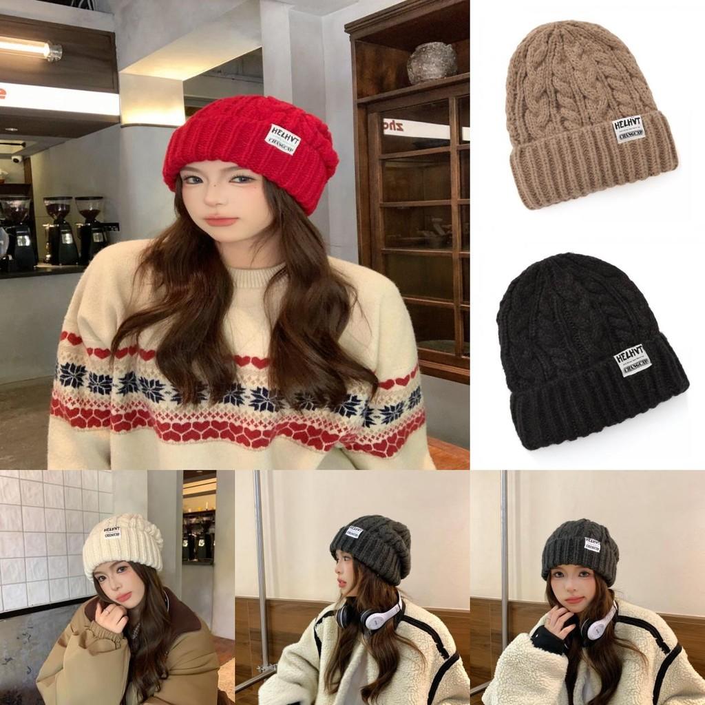 Pattern Letter Women Knit Hat With Acrylic Material And Wind Features Resistant