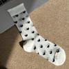 Ladies Spring and Summer Thin Love Crystal Silk Auricle Lace Breathable Cylinder Stack Socks