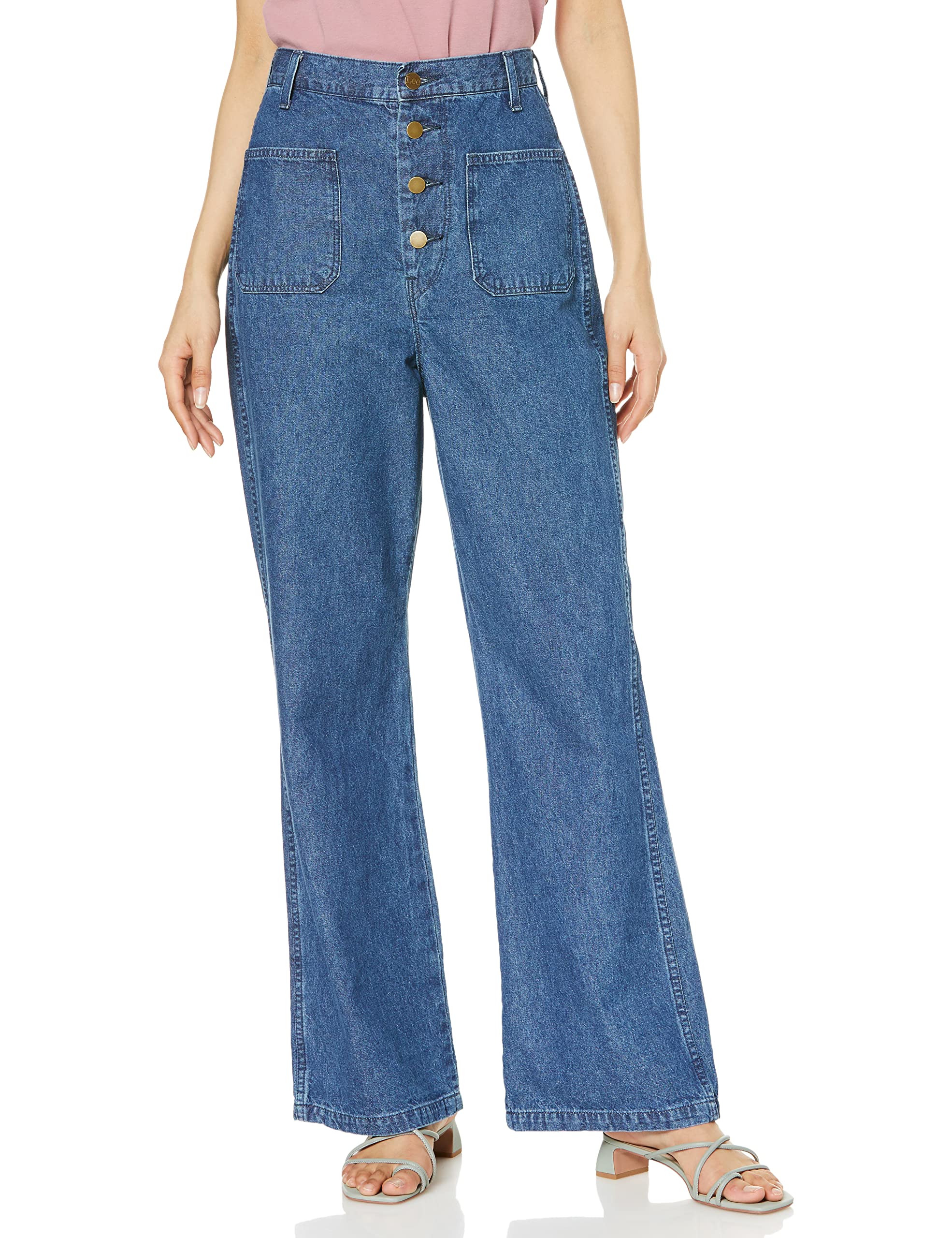 Lee Marine Patch Flare Pants синий