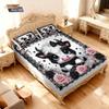 3 Valentine's Day Highland Cow Print Coreless Bed Sheet Set Multi Size Soft Bedcover Bedroom Bedding Decoration Machine Washable