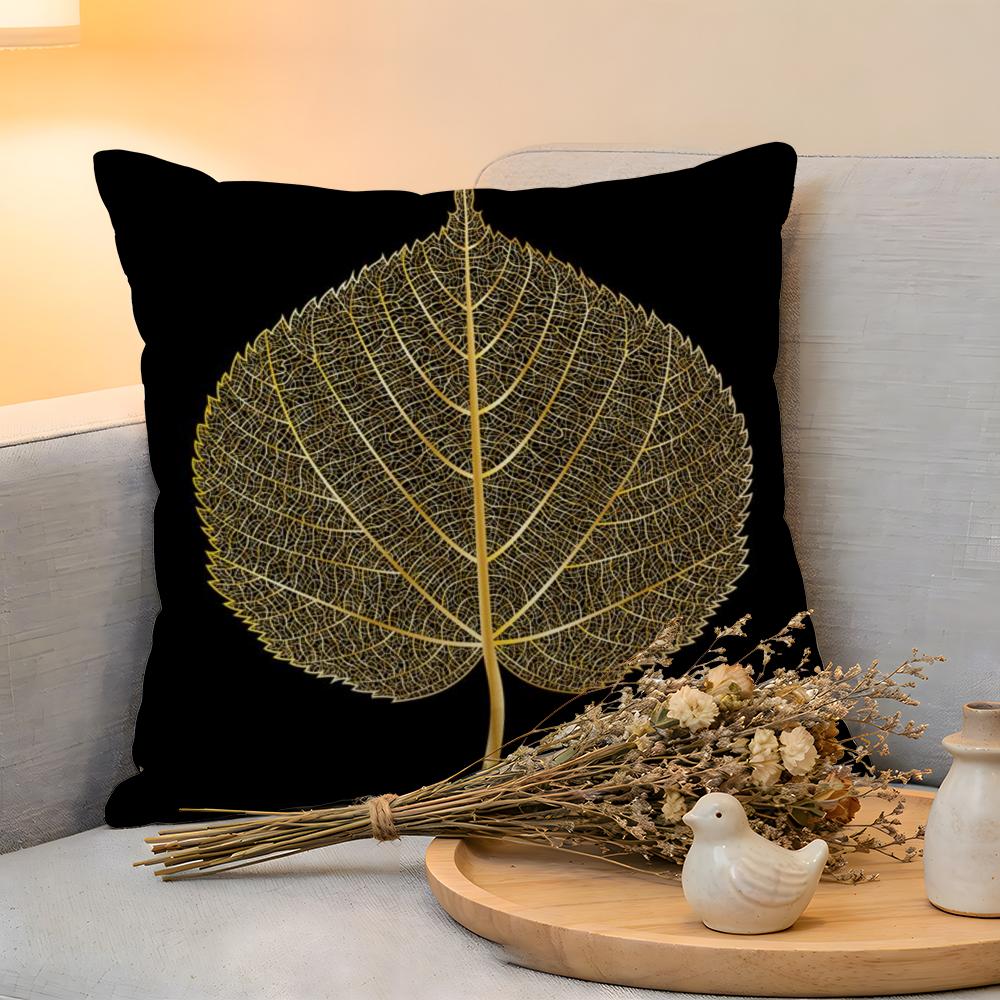 

Cushion Cover Linen SkinFriendly Soft Decorative Case For Sofa Home Decor Golden Leaf Branch Pattern Pillow cover 30x30cm
