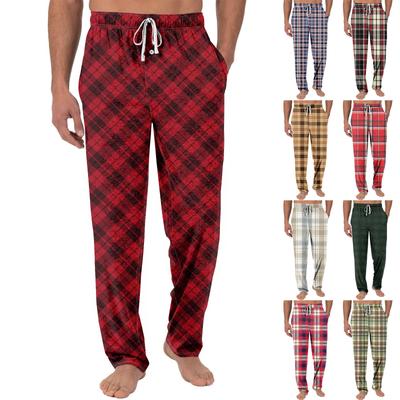 Men's Knitted Fashionable Printed Pocket Casual Pants Pajama Pants