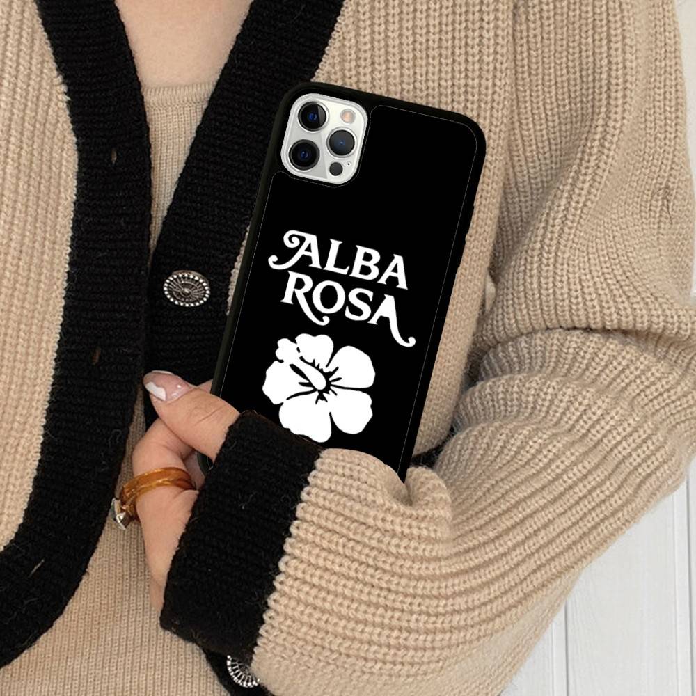 

Fashion A-ALBA R-ROSA PC+TPU Shockproof Protective Phone Case For IPhone17 14 15 16 Pro Max 13 12 11 17 Air iPhone 16