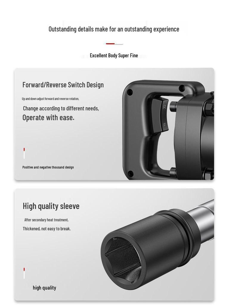 220V Heavy Duty High Power Electric Impact Wrench with Large Torque Socket - Industrial Style