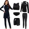 Eolluka Fitness Long Sleeve Rash Separate Stylish UV Cooling Soft To the Women's 5-Piece Swimsuit, Body-Contacting Swimsuit, Guard, Tankini, Shorts,