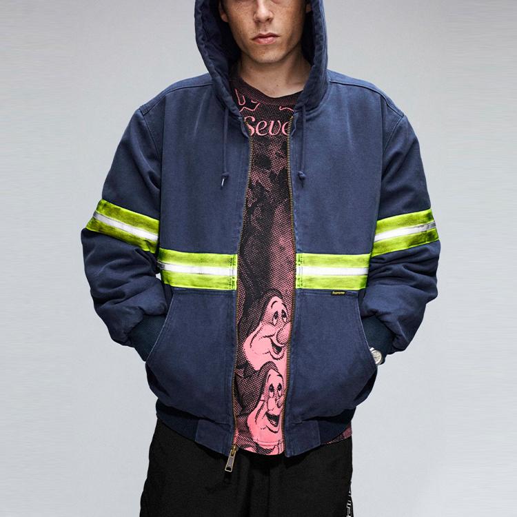 Supreme Reflective Stripe Hooded Work Jacket SUP-FW24-015