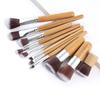 11Pcs Cosmetic Brushes Bamboo Handle Makeup Brush Set Professional Face Beauty Tools