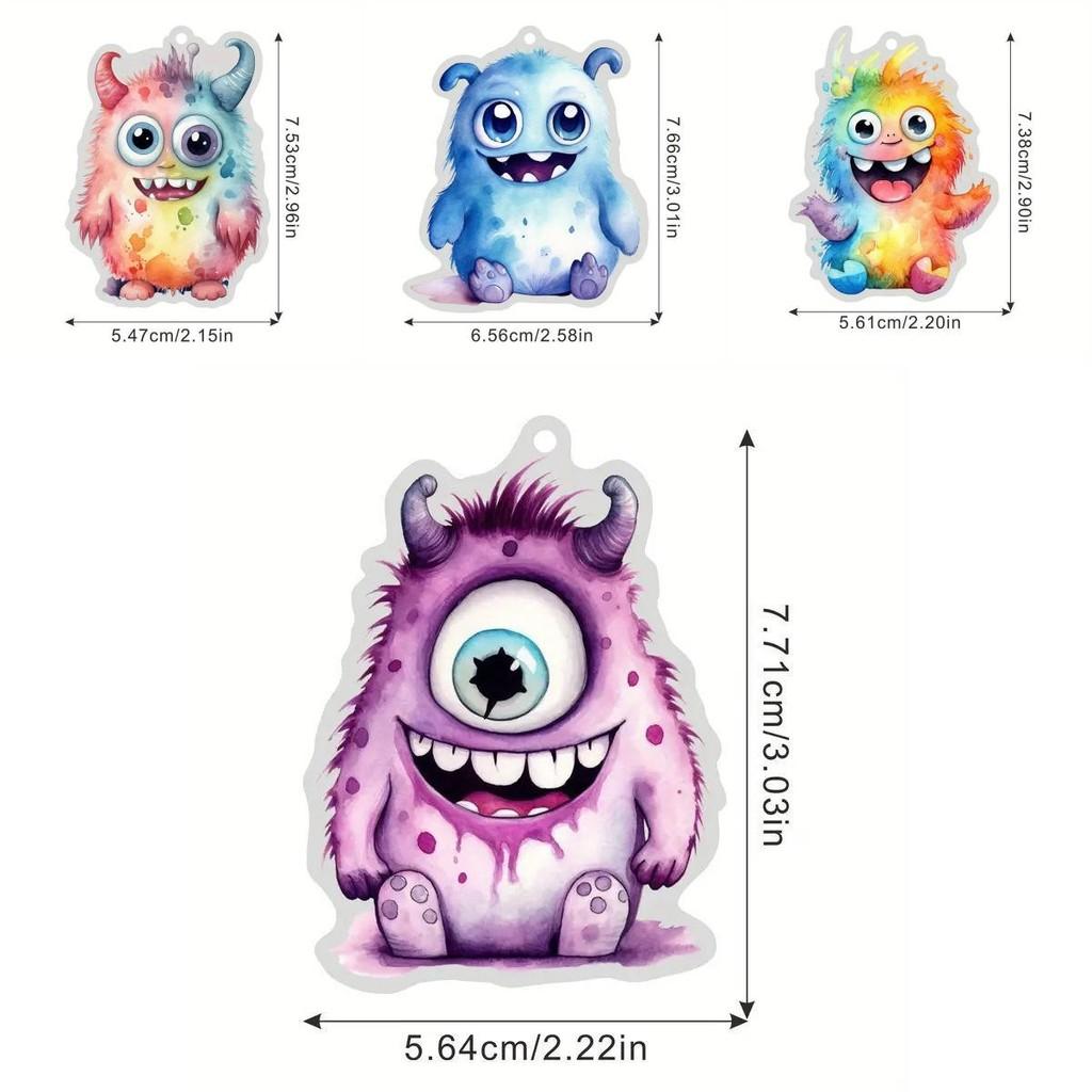 Cute Stylish Acrylic Monster Hanging Keychain For Multifunctional Indoor Decoration And Memorable Holiday Gift Accessory