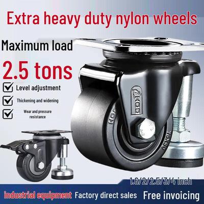 Adjustable Heavy-Duty Universal Caster Wheel with Brake, 2-2.5 Inches, for Furniture and Equipment