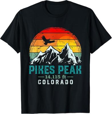 Used Look Pikes Peak Berg Colorado Retro Wandern Reise Geschenk Unisex T-Shirt