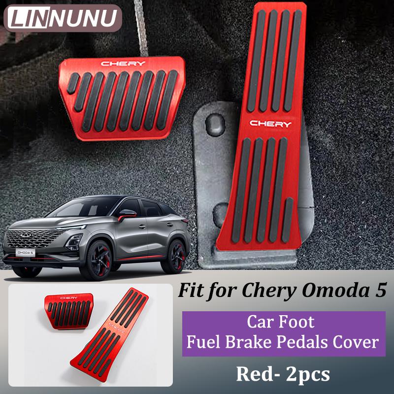 

LINNUNU Car Pedals Cover for Chery Omoda 5 E5 Aluminum Foot Pedal Brake Gas Accelerator Clucth Non-Slip Pads Auto Accessories
