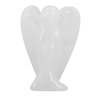 Crystal Angel Figurine 2 Inch Guardian Angel Statue Soothe Mood Pocket Healing Stone White Crystal