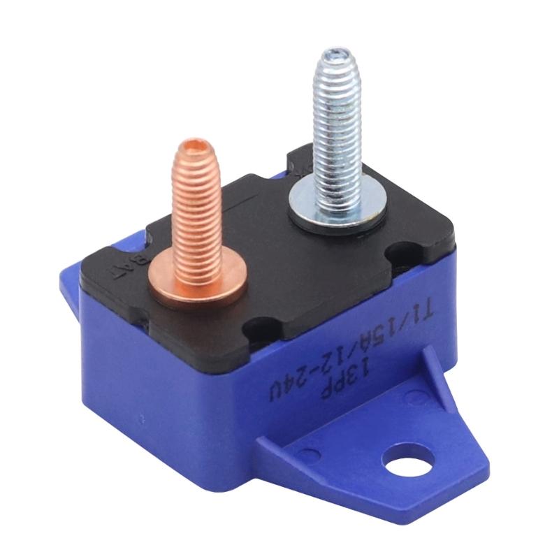 2Pieces 15A Automatic Reset Circuit Breakers Overcurrent Protectors 6-28VDC Systems Plastic Housing Mounting Wing Design