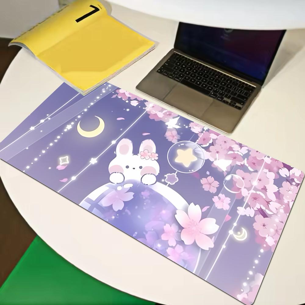 Gaming Keyboardpad Office Soft NonSlip Carpet Rubber Mice Pad New Models Cute Rabbit Pink Anime Mousepad Home Hd Print Xaxc