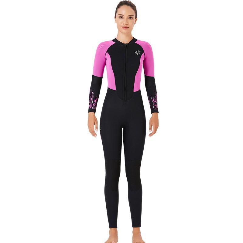 3MM Diving Suit Men's One-piece Long-sleeved Trousers Velvet Thermal Women's Surfing Jellyfish