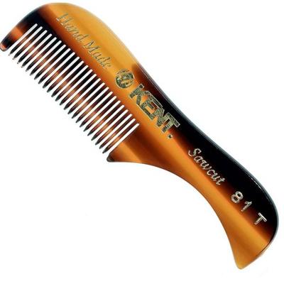 Kent A 81T Pocket Comb & Beard Comb for Mustache and Beard -Fine Comb for Mustache Number of Kits, 1 Pack_Tortoiseshell, 1 Piece