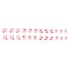 24 Pcs Valentines Day Press On Nail White French Tip False Nail Heart Acrylic Nail Short Square Stick on Nail