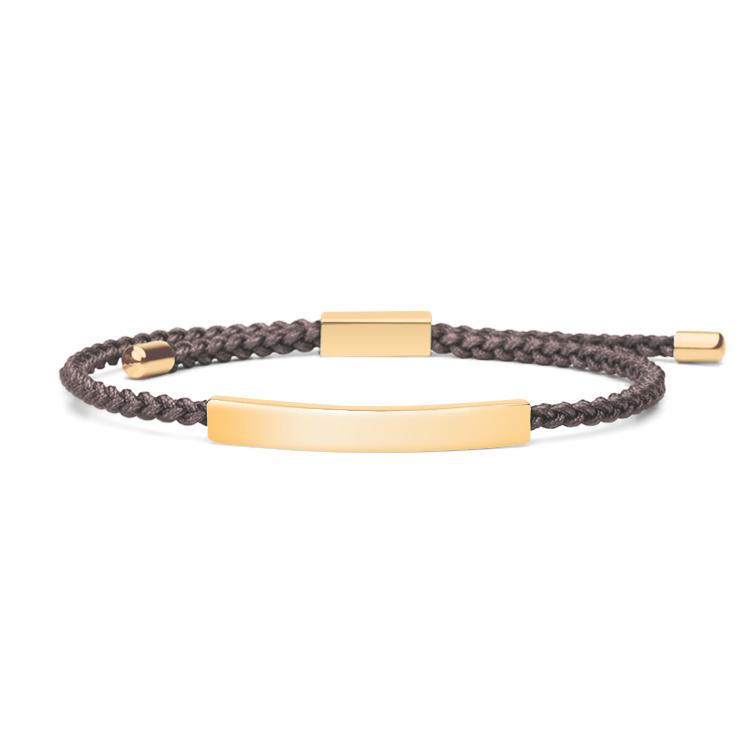 Stainless Steel Accessories and 2mm Adjustable Braided Rope Custom LOGO Men Bracelet