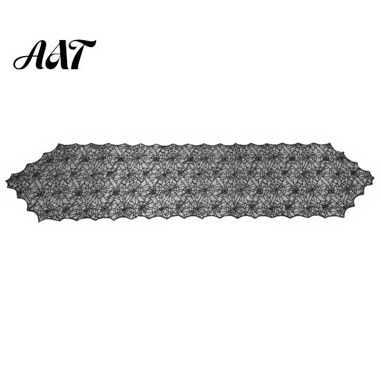 Versatile Coffee Table Runner Spider Web Runner, Black Lace Gothic Tablecloth Cobweb for Halloween Dining Decoration