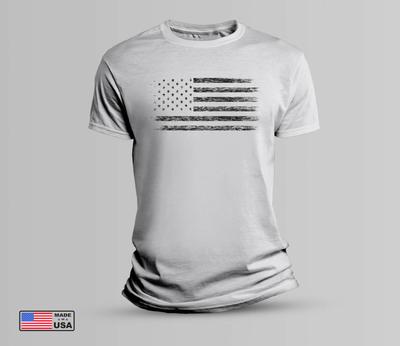 Faded American Flag Short-Sleeve Unisex T-Shirt White | Distressed USA Flag