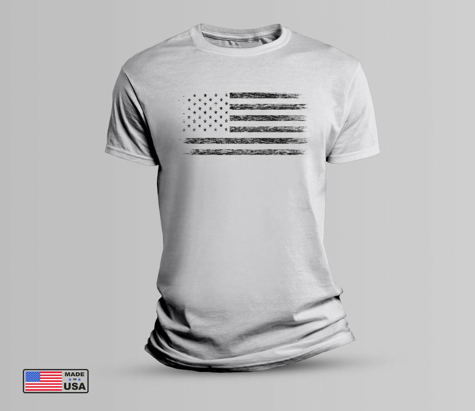 Faded American Flag Short-Sleeve Unisex T-Shirt White | Distressed USA Flag L