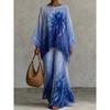 European and American loose bat sleeve top + wide-leg trousers set 1116 European and American women's clothing two-piece set