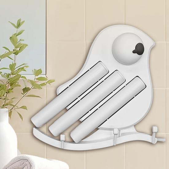 5 in 1 Bathroom Cleaning Tool Storage Rack Bird Design Wall-Mounted Organizer with 5 Cleaning Tools Bathroom Supplies