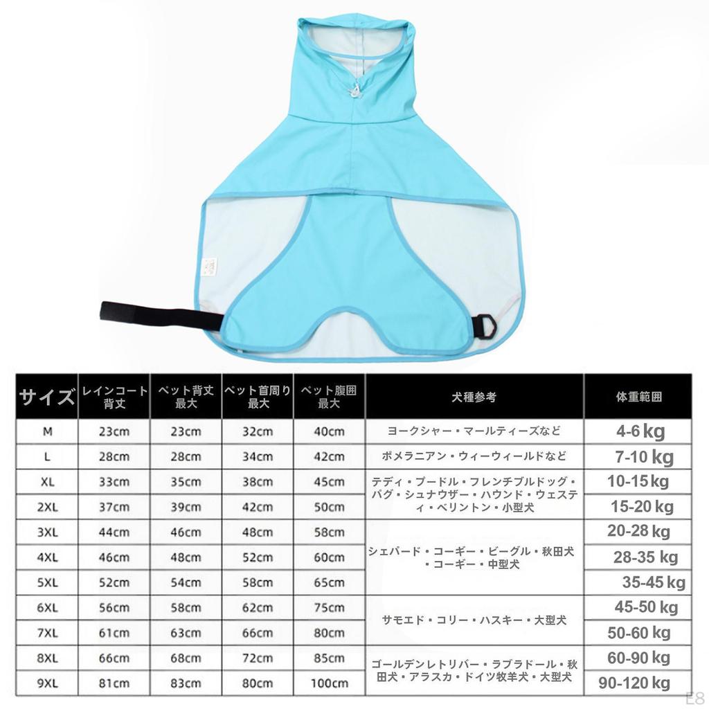 Breathable Adjustable Hooded Raincoat, Waterproof Jacket for Puppy Medium Dogs