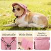 Cute Pet Sun Hat Adjustable Puppy Beach Visor Cap With Ear Hole For Small Large Dogs Cats Outdoor Hiking Headwear Accessories