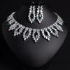 Women's Light Luxury Design Elegant Inlaid Zircon Necklace Ear Hanging Set Fashionable And Versatile Niche Design Sense Set