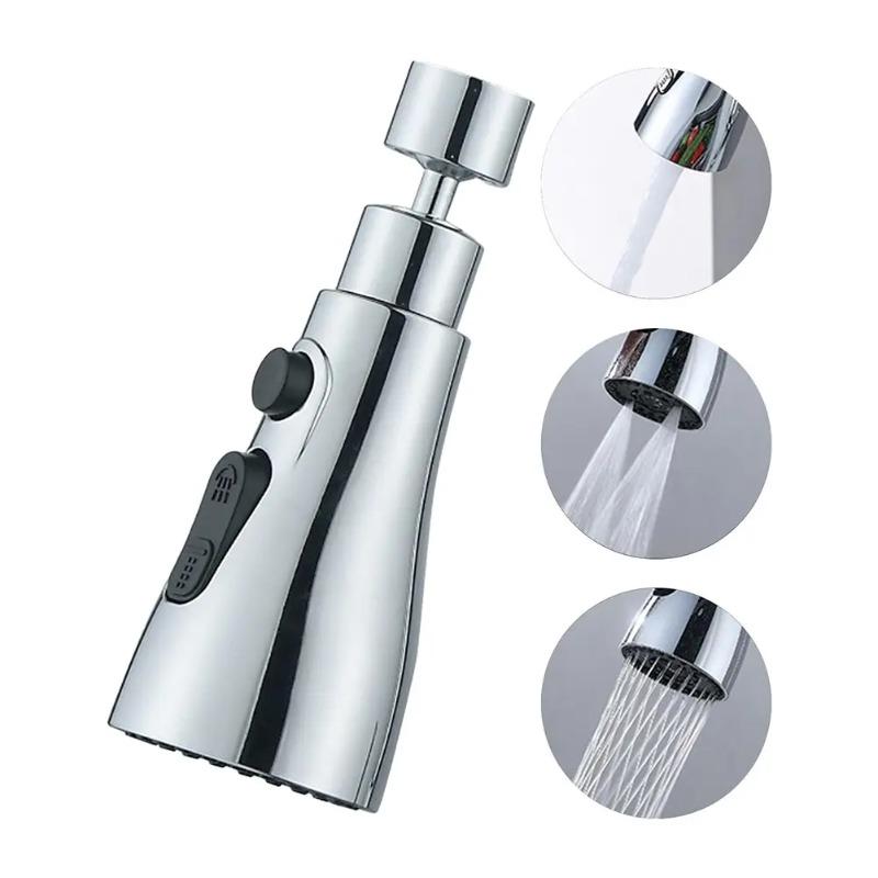 3 In 1 Kitchen Faucet Extender 360 Degree Rotate Pull Out Kitchen Tap Multi-mode Strong Flushing Booster Kitchen Accessories