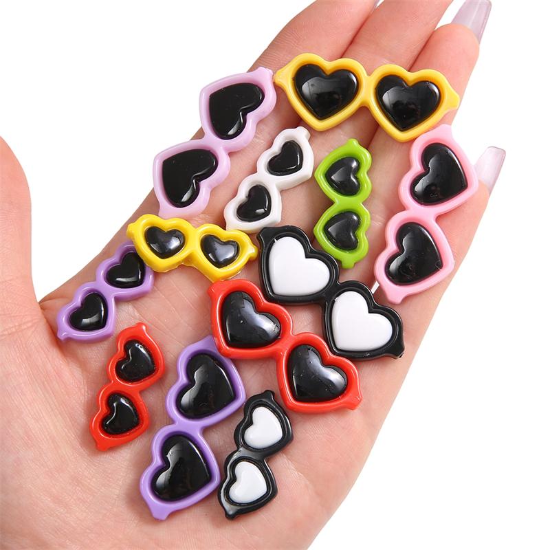 10pcs/bag Acrylic Heart-Shaped Glasses DIY Crafts To Make Jewelry Accessories