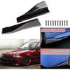 2pcs Rear Bumper Diffuser, Universal Side Skirts, Glossy Black Rear Bumper Diffuser Lip Side Skirts with Mounting Screws for Cars
