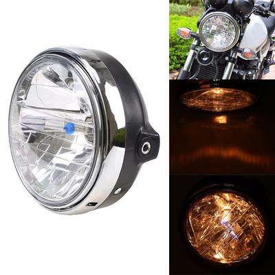 Universeller Motorrad-Scheinwerfer Frontlicht Bobber Frontlicht Gelb für HONDA Suzuki CB400 CB500 CB1300 Hornet 250 600 900