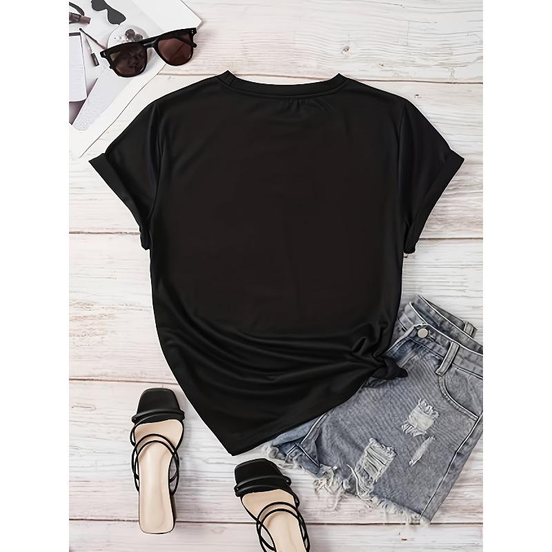 European sizes Women'S Cartoon Owl Printed Round Neck T-Shirt for Spring And Summer, Short Sleeve Casual Top.