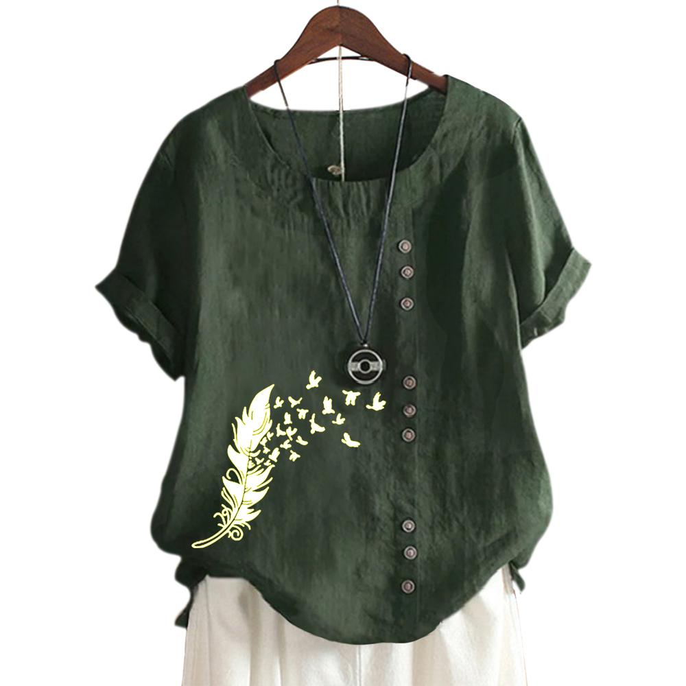 Модный женский хлопковый топ с короткими рукавами и 11 яркими цветочными узорами S белый — фото 3