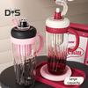 Reusable Drinking Mug Iced Coffee Cup Gradient Color Smoothie Cup 950ml Tumbler with Straw Leakproof BPA-Free Plastic Cup for Students
