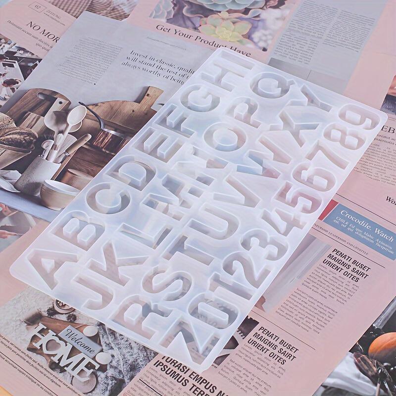 1Pcs 26 English Numeral and Letter Molds, High Mirror Resin Crafts, Silicone Molds