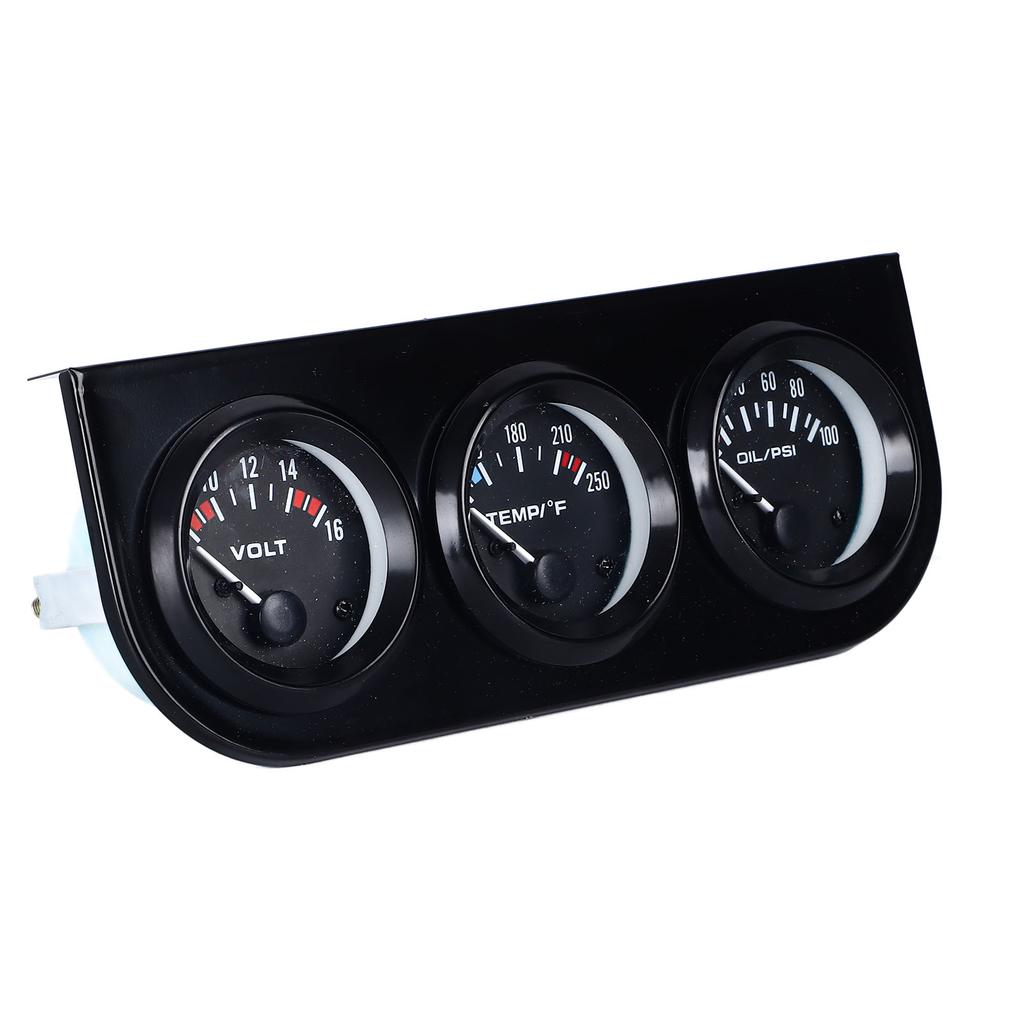 3 In 1 Car Triple Gauge Kit Multifunctional Mechanical Voltmeter Water Temperature Oil Pressure Meter for DC12V Cars
