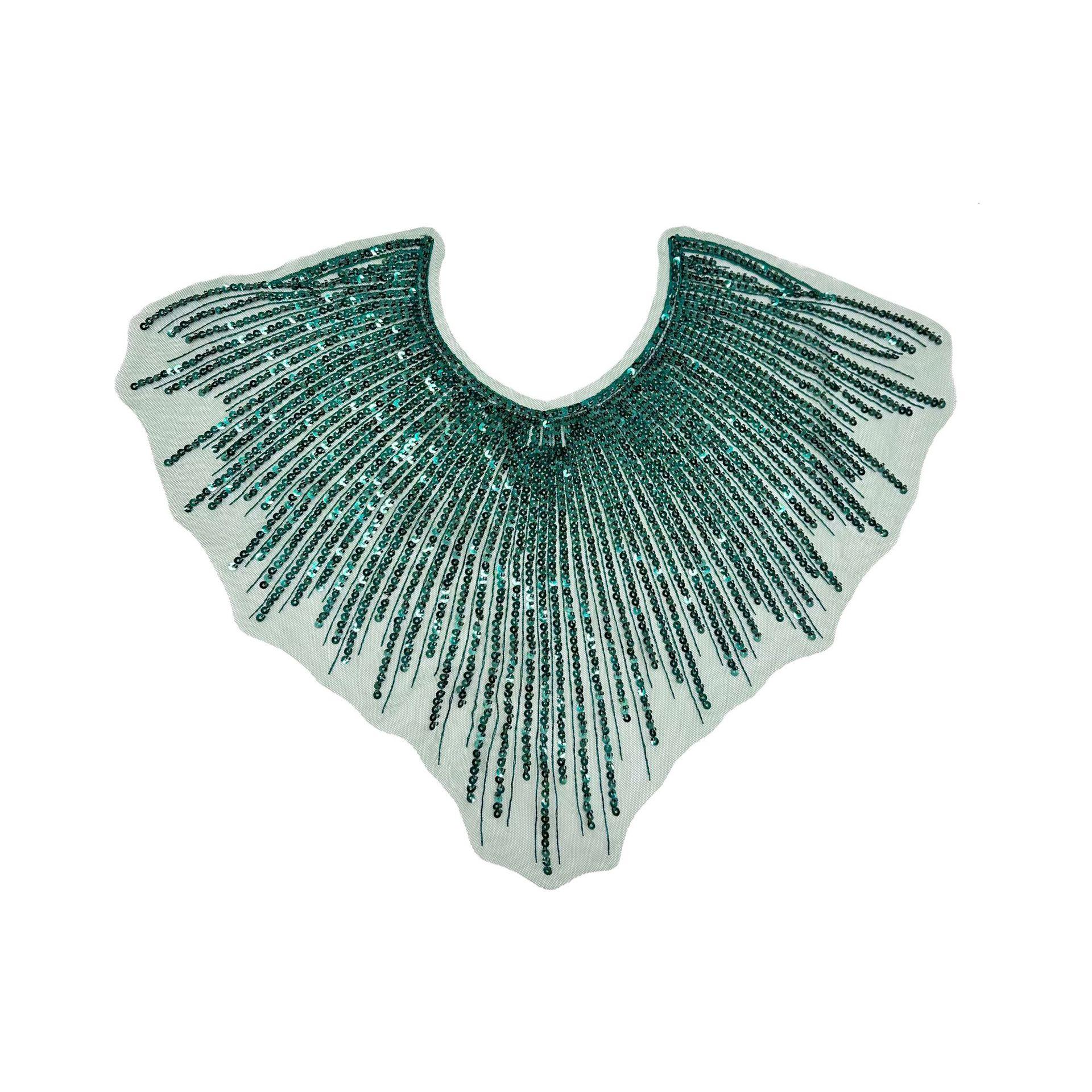 

Shining Sequins Lace Collar Beaded Applique Neckline Patch Sew on Lace Neckline Women Clothes