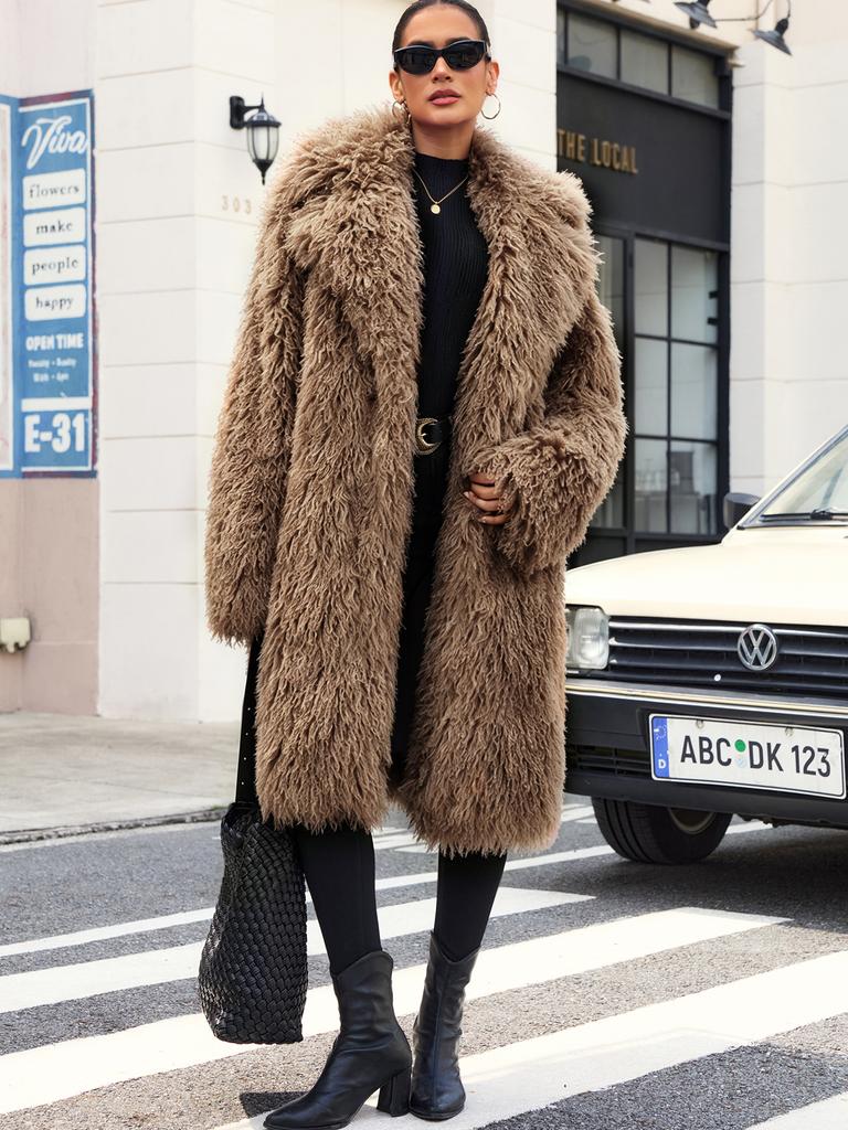 Imitation beach wool suit collar coat plush jacket European and American style imitation fur environmentally friendly fur coat