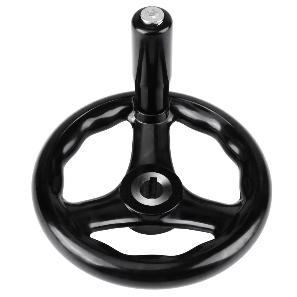 1PC 12 125mm Black, 3 Spoke Hand Wheel for Lathe pink winch cover 12 125mm Round Wheels   covers Milling Machine