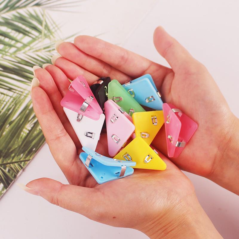 Multi-color Triangle Corner Clips - Versatile Book and Document Holders for Students
